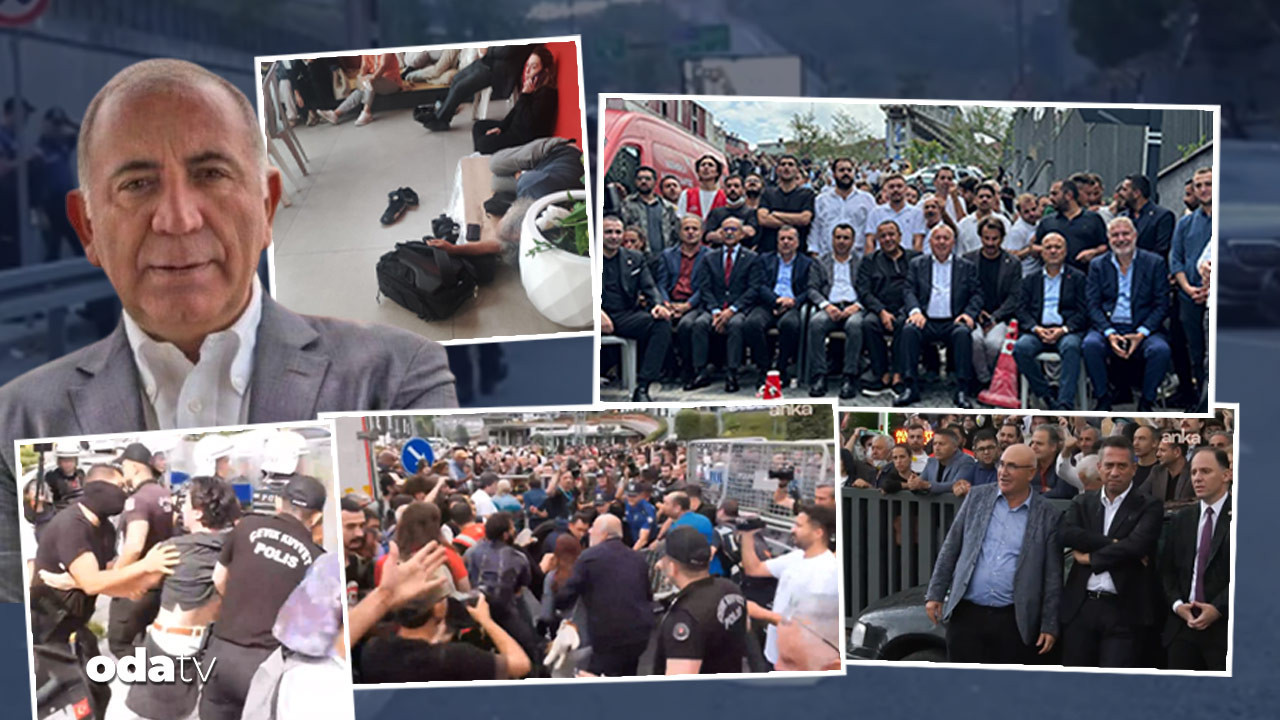 gursel tekin chp istanbul il baskanliginda polis esliginde il binasina girdi sise firlatildi ycQqvOaP